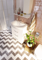 Тумба под раковину Вита 65Н 3в.я. Белый глянец, МДФ У50110 97 Marka