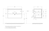 База под раковину подвесная с двумя выкатными ящиками ACQUA-800-2C-SO-RR BelBagno