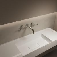 Смеситель для раковины встраиваемый двухрычажный цвет брашированный никель VBFW-4G1BN VINCEA