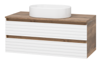 DAKOTA -100 Тумба подвесная 2 ящ. (ДСП (Дуб Гал. Белый) + раковина УТ000015496 Brevita