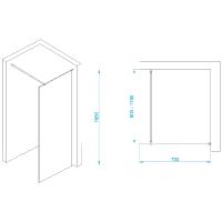 Перегородка для душа RGW WA-002  70*195 35100207-11 профиль Хром стекло Прозрачное 6 мм RGW