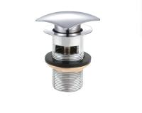 Донный клапан с системой "Клик-клак" с переливом, квадратная крышка  CZR-SCQ2-01 Хром   Cezares