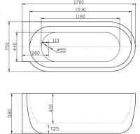 Угловая, овальная акрилова я ванна. Слив-перелив BB39-OVF-CRM (-BRN, -ORO), декоративная изогнутаная накладка на отверстие перелива для ванны BB39-TC-BRN (-ORO) приобретается отдельно. В комплекте декоративная накладка на отверстие перелива в цвете х Угловая, овальная акрилова я ванна. Слив-перелив BB39-OVF-CRM (-BRN, -ORO), декоративная изогнутаная накладка на отверстие перелива для ванны BB39-TC-BRN (-ORO) приобретается отдельно. В комплекте декоративная накладка на отверстие перелива в цвете х
