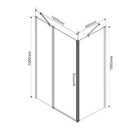 Душевой уголок, прямоугольный Orta VSR-1O8010CL 1000х800х1900 цвет хром стекло прозрачное Vincea