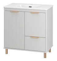 RISACCA crema - 80 Тумба напольная 2 дв.1 ящ. мат. эмаль + раковина УТ000025680 Brevita