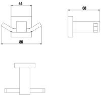 Крючок двойной Timo Selene 17012/17 золото матовое