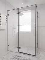 Душевой угол распашной 1300х900x2000 AL-SP-13090-00-GR-C4 Графит брашинг Прозрачное осветленное Veconi