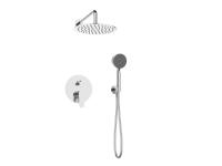 Душевой набор (Встраиваемый смеситель для душа с переключателем на два выхода, верхний душ 25 см, ручной душ со шлангом, штуцером и держателем), хром  ANCONA-DSET-CRM BelBagno